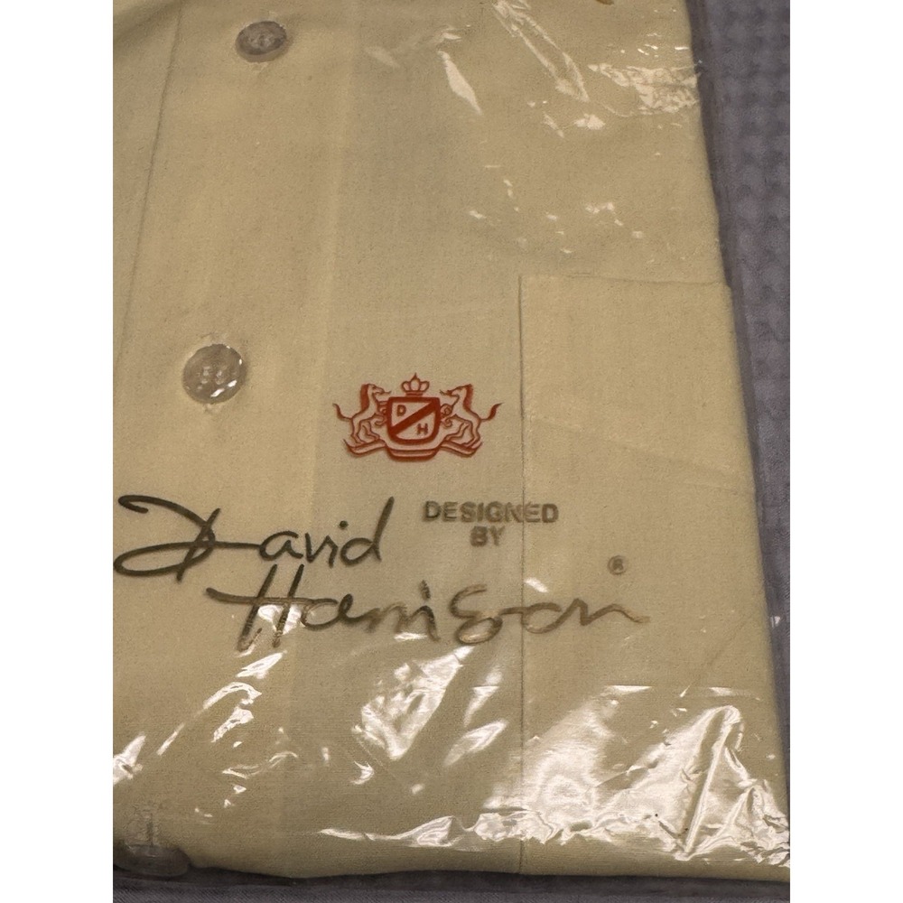 Vintage David Harrison Yellow Spread Collar Button Down Shirt Men's 15 1/2 NWT - Picture 2 of 15